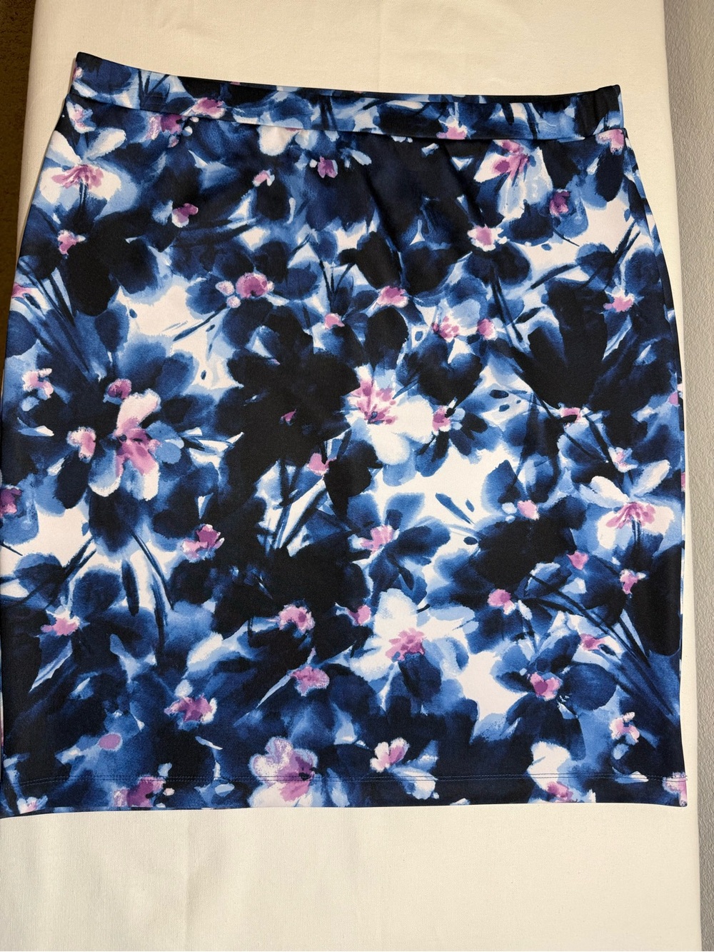 Liz Claiborne Blue and Pink Floral Mini Skirt